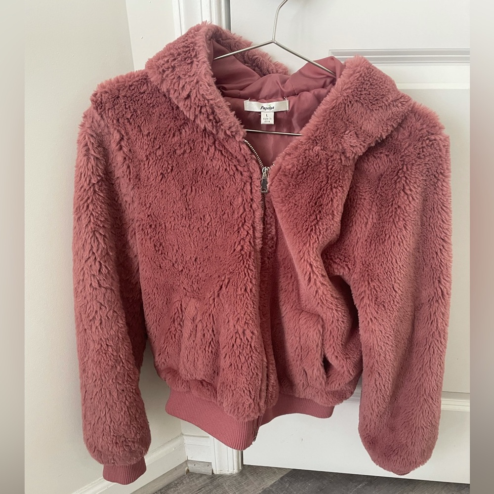 Super comfy/warm mauve teddy jacket